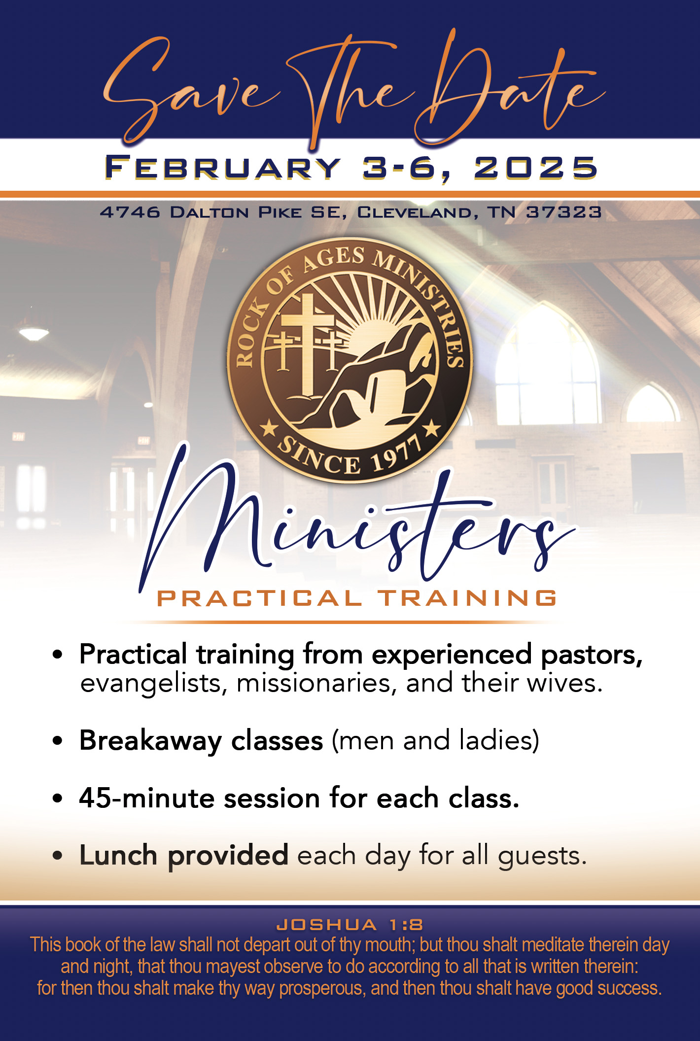 2025 Minister's Practical Training Save the Date